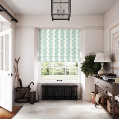 Aubry Teal Linen Mix Roman Blind