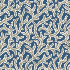 Emeline Indigo Linen Mix Fabric