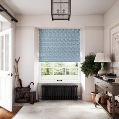 Fez Indigo Linen Mix Roman Blind