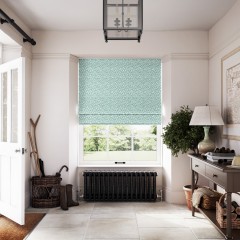 Fez Teal Linen Mix Roman Blind