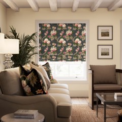 Florence Noir Velvet Roman Blind