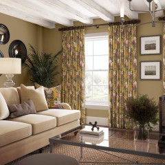 Florence Ochre Velvet Curtain