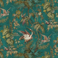 Herons Emerald Velvet Fabric