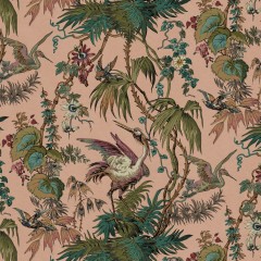 Herons Pink Velvet Fabric