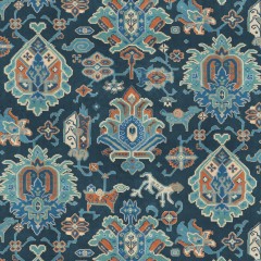 Isfahan Midnight Velvet Fabric