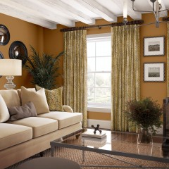 Masai Gold Velvet Curtain