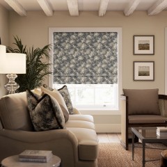 Wildwood Charcoal Velvet Roman Blind