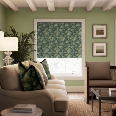 Wildwood Forest Velvet Roman Blind