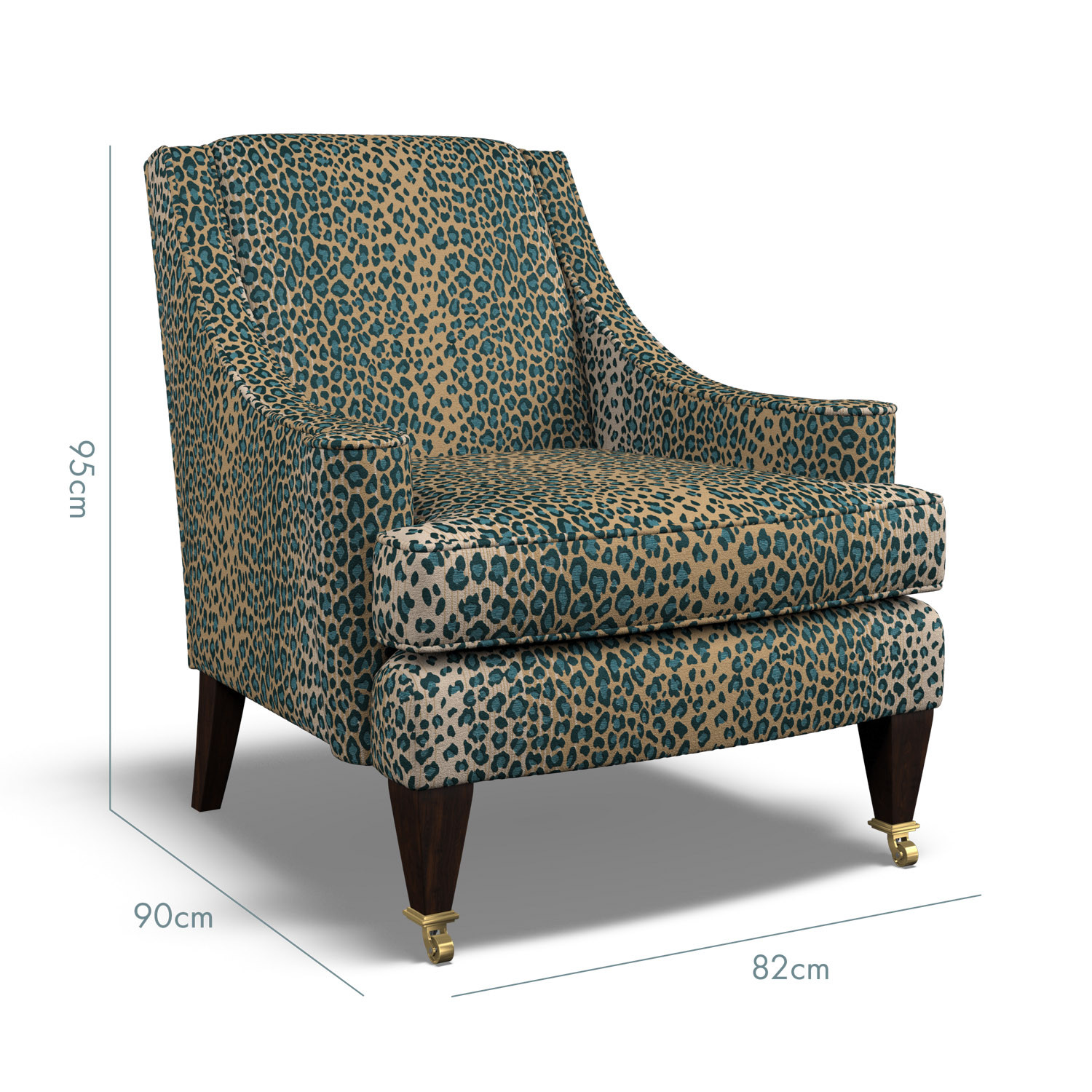 Brompton Chair Leopard Teal
