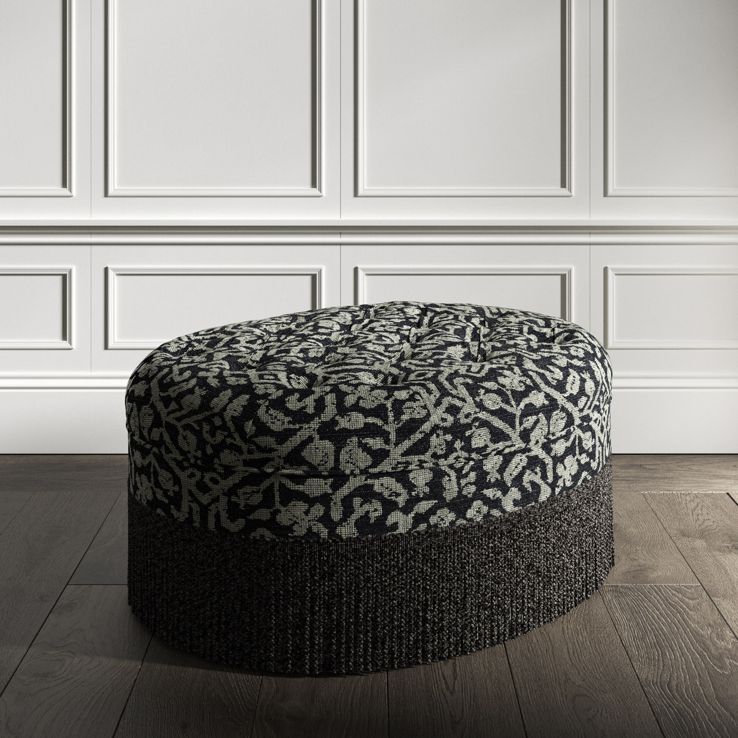 Woven on sale round ottoman