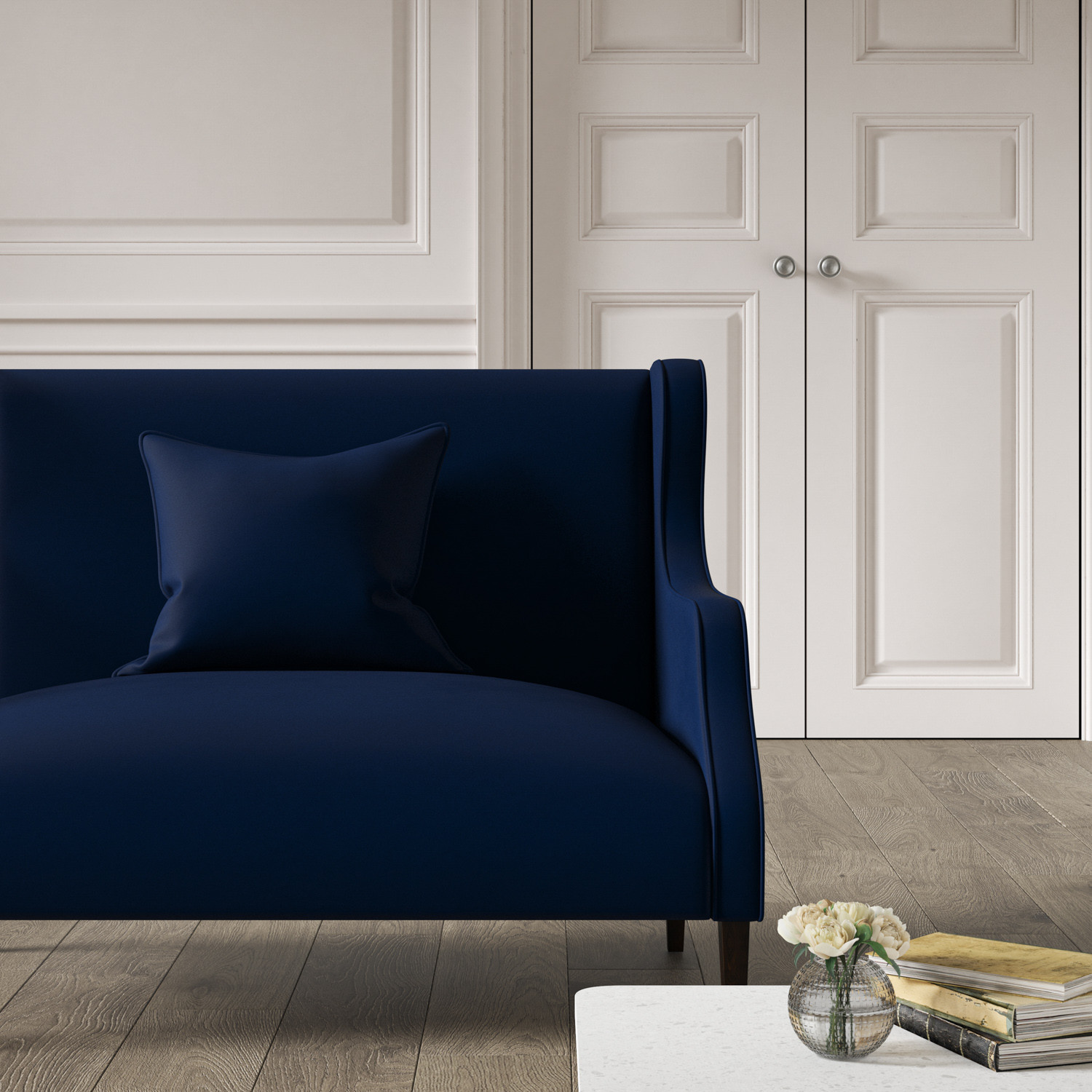 Indigo blue sofa on sale & loveseat collection