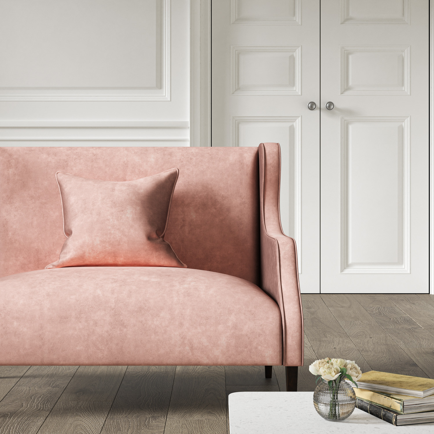 Rose velvet store loveseat