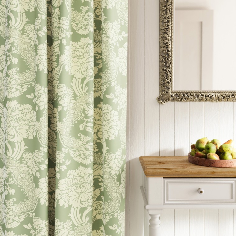 deauville celadon woven curtains