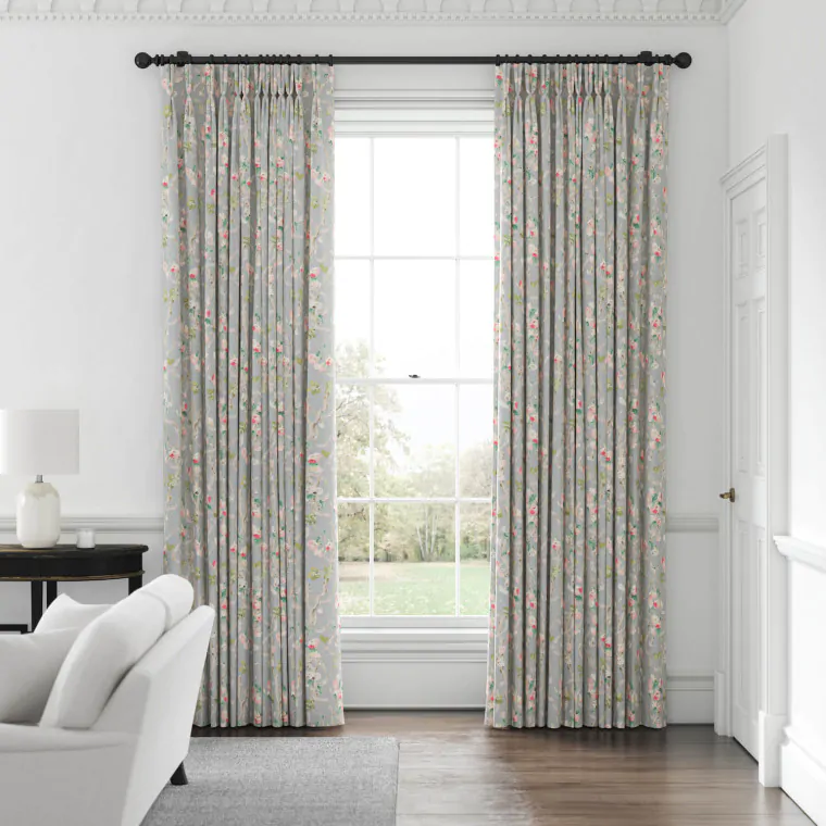 Trumpet Vine Grey Linen Mix Made to Measure Curtains