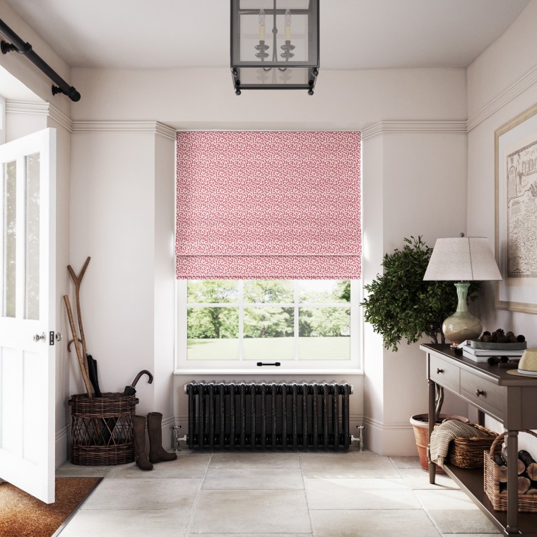 Fez Raspberry Linen Mix Roman Blind