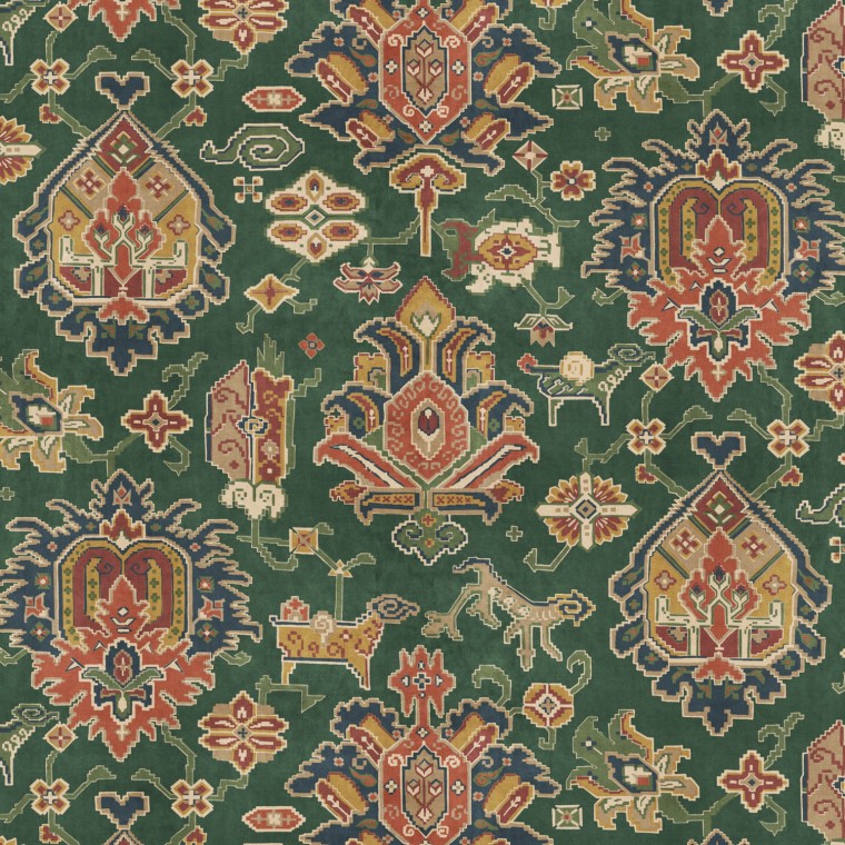 Isfahan Forest Velvet Fabric