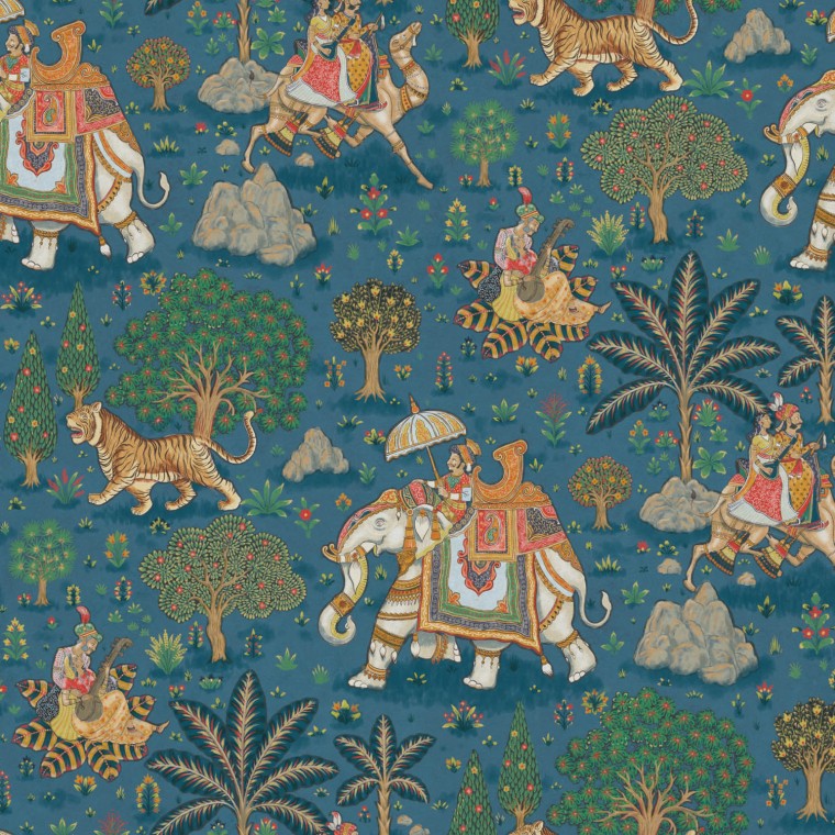 Jaipur Midnight Velvet Fabric