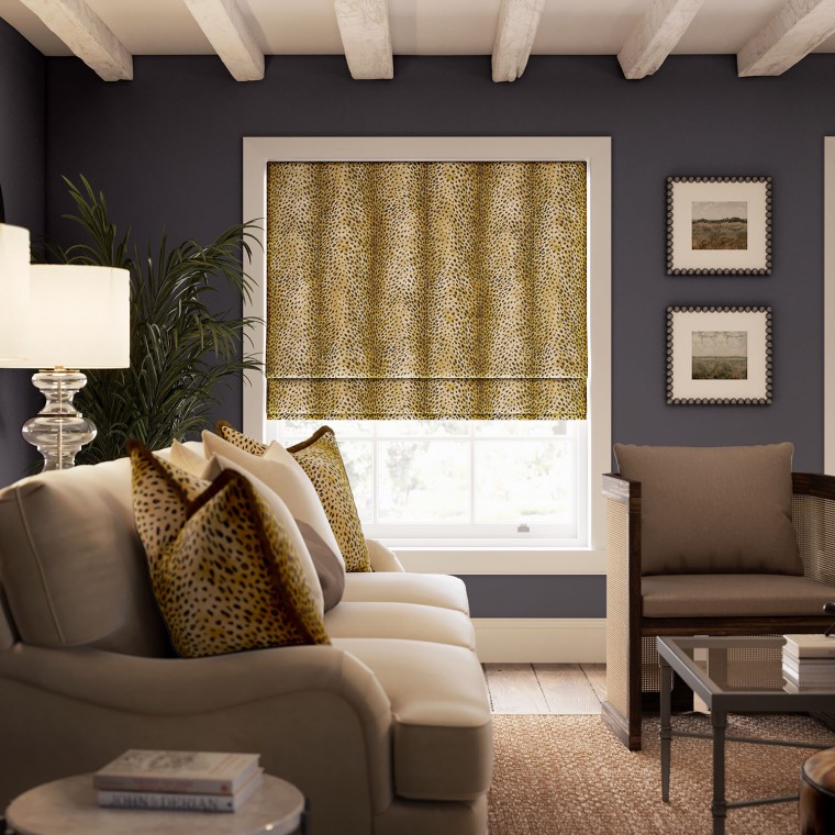 Masai Gold Velvet Roman Blind