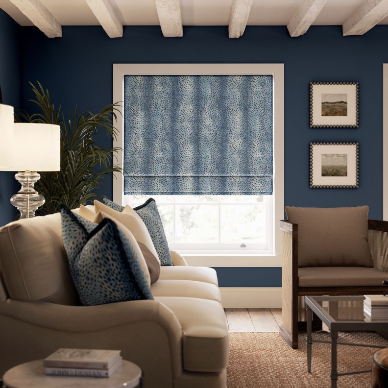 Masai Indigo Velvet Roman Blind