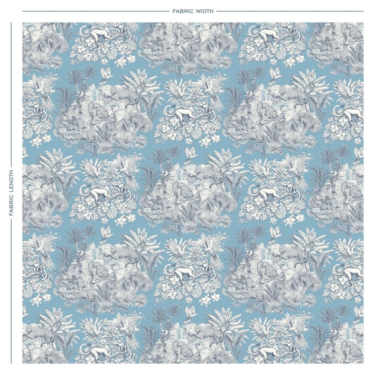 Zanzibar Blue Cotton Fabric 