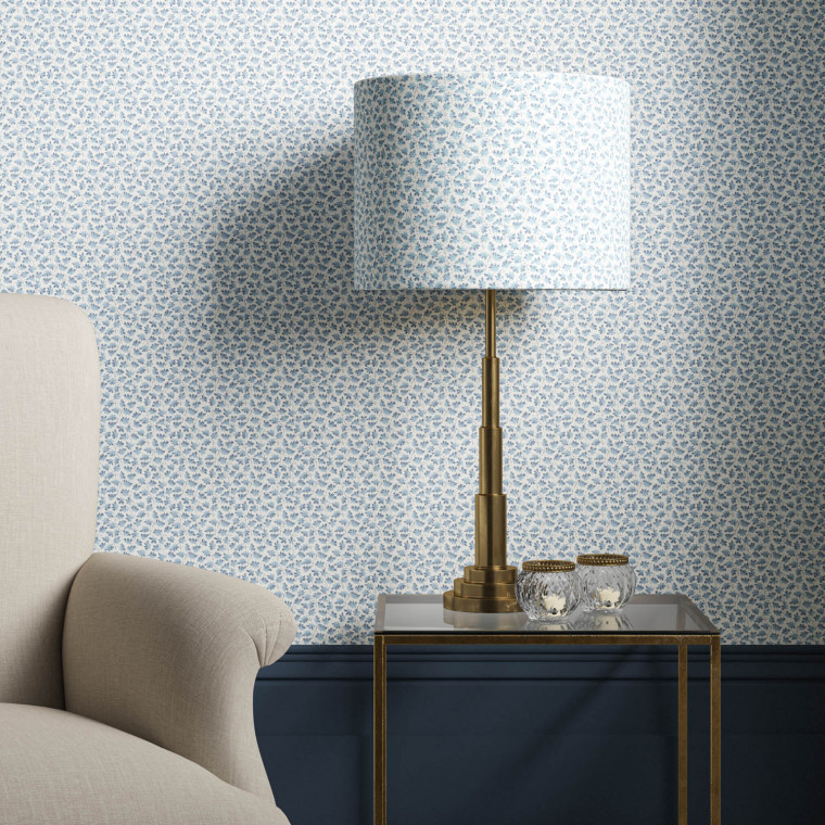 Leaf Trail Wedgewood Linen Mix Lampshade | Warner House