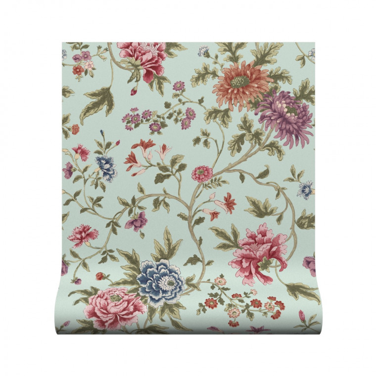 Canton Floral Eau De Nil Wallpaper | Warner House