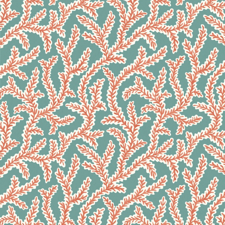 Emeline Teal Wallpaper