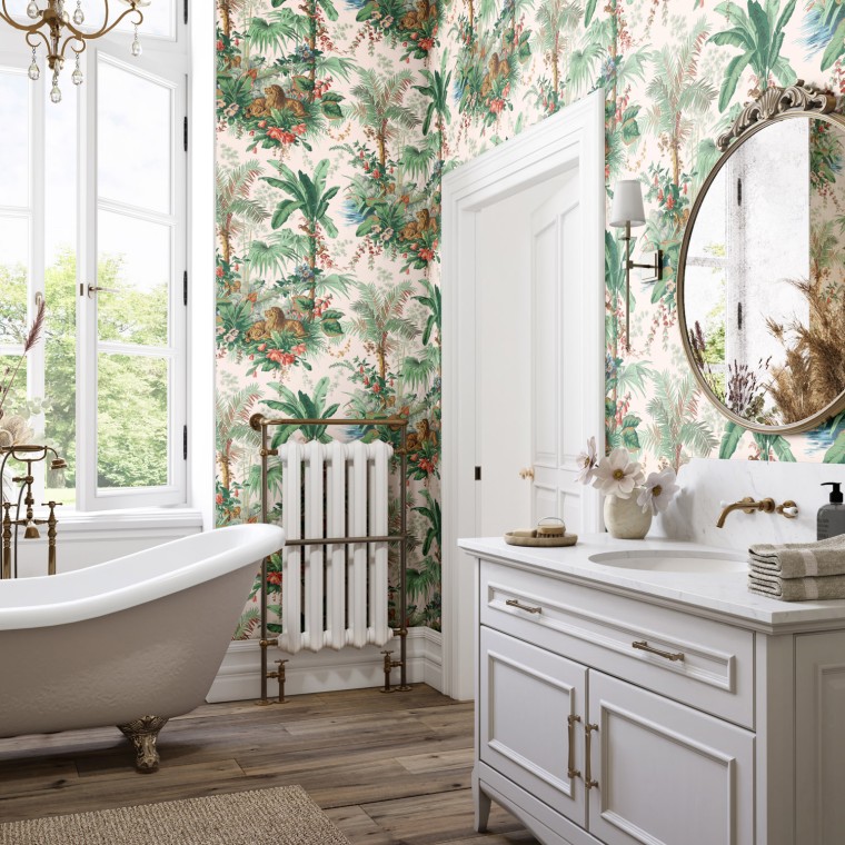 Exotic Kingdom Blush Wallpaper | Warner House