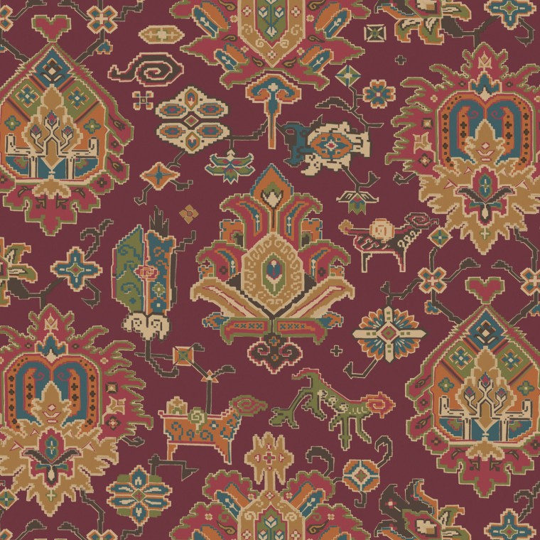 Isfahan Claret Wallpaper