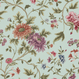 Canton Floral Eau De Nil Wallpaper | Warner House