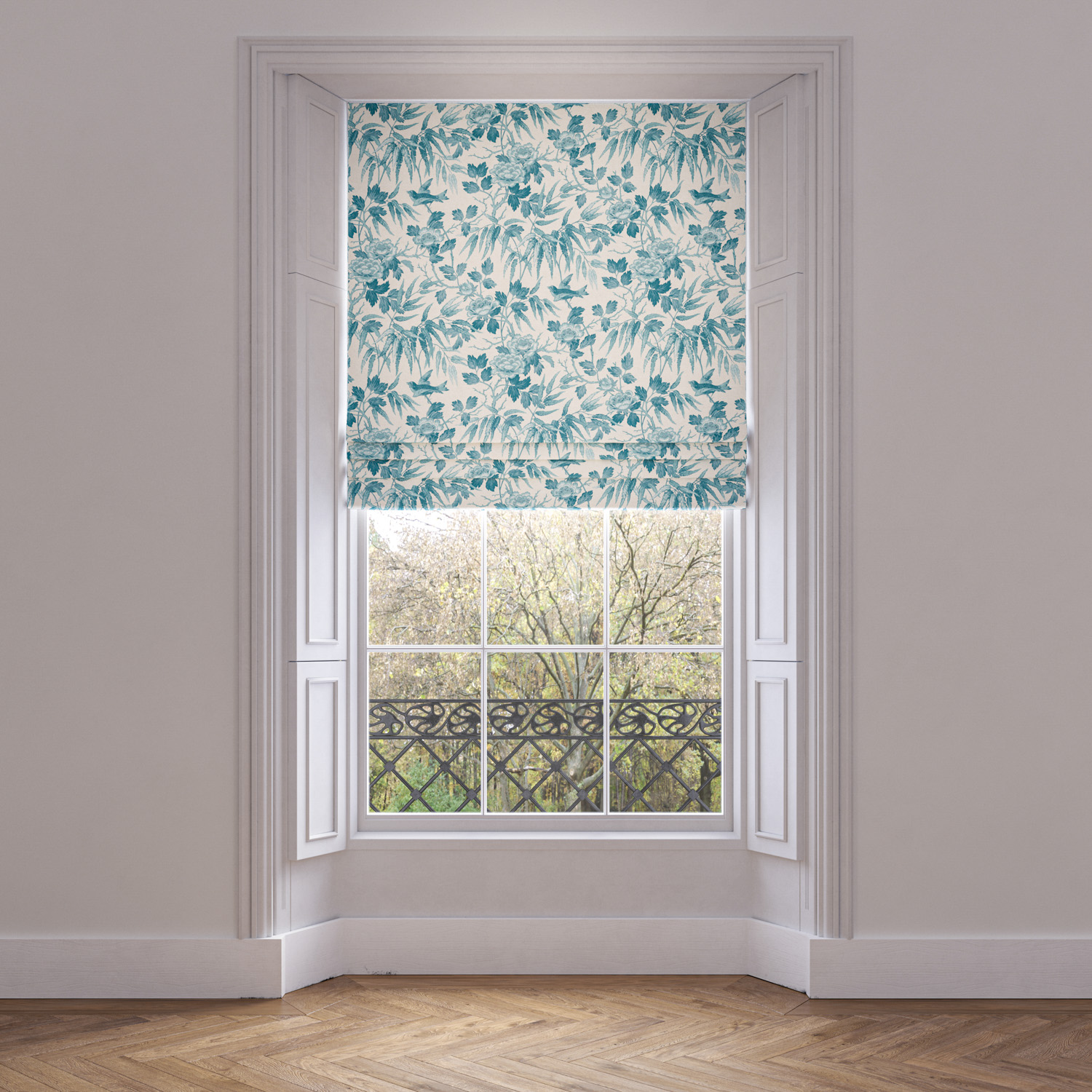 Teal Made to Measure Roman Blinds