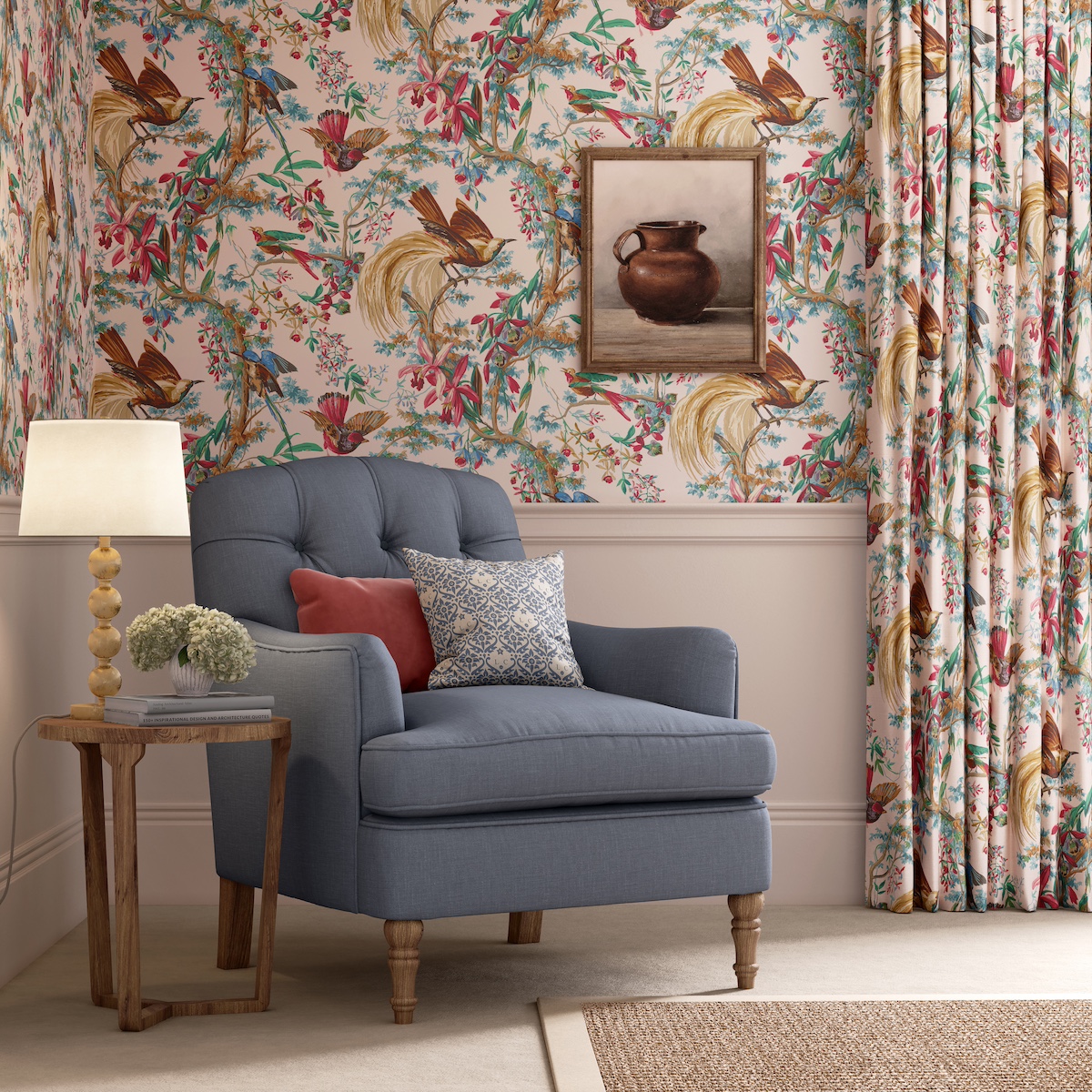 Warner House Birdsong Curtains & Wallpaper