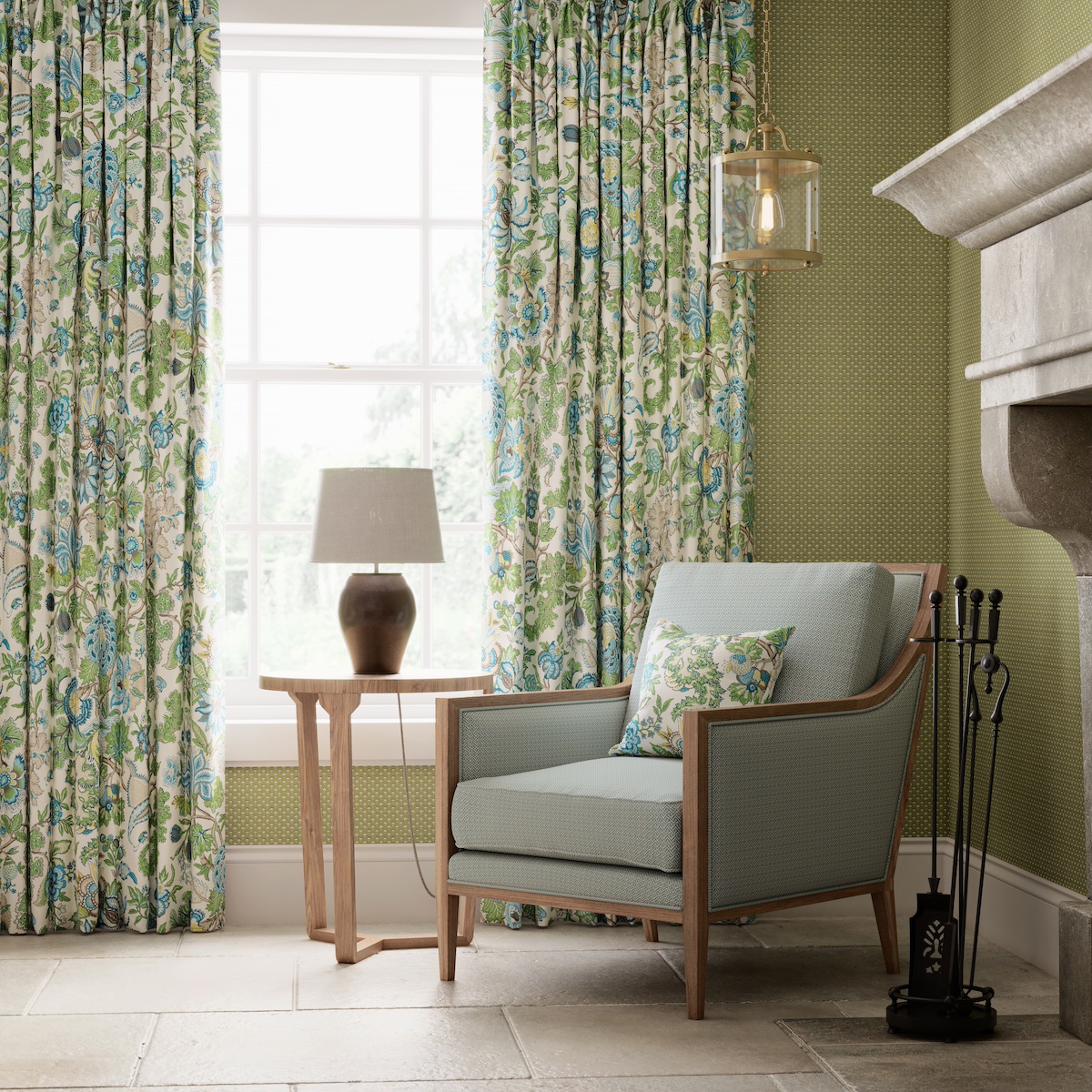 Warner House Fleurs Indienne Curtains & Fabric