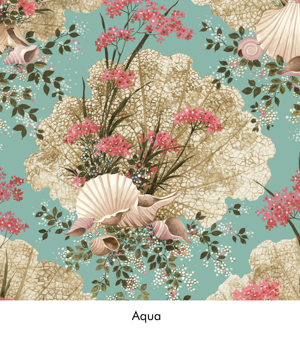 Warner House Grand Coralli Aqua Wallpaper